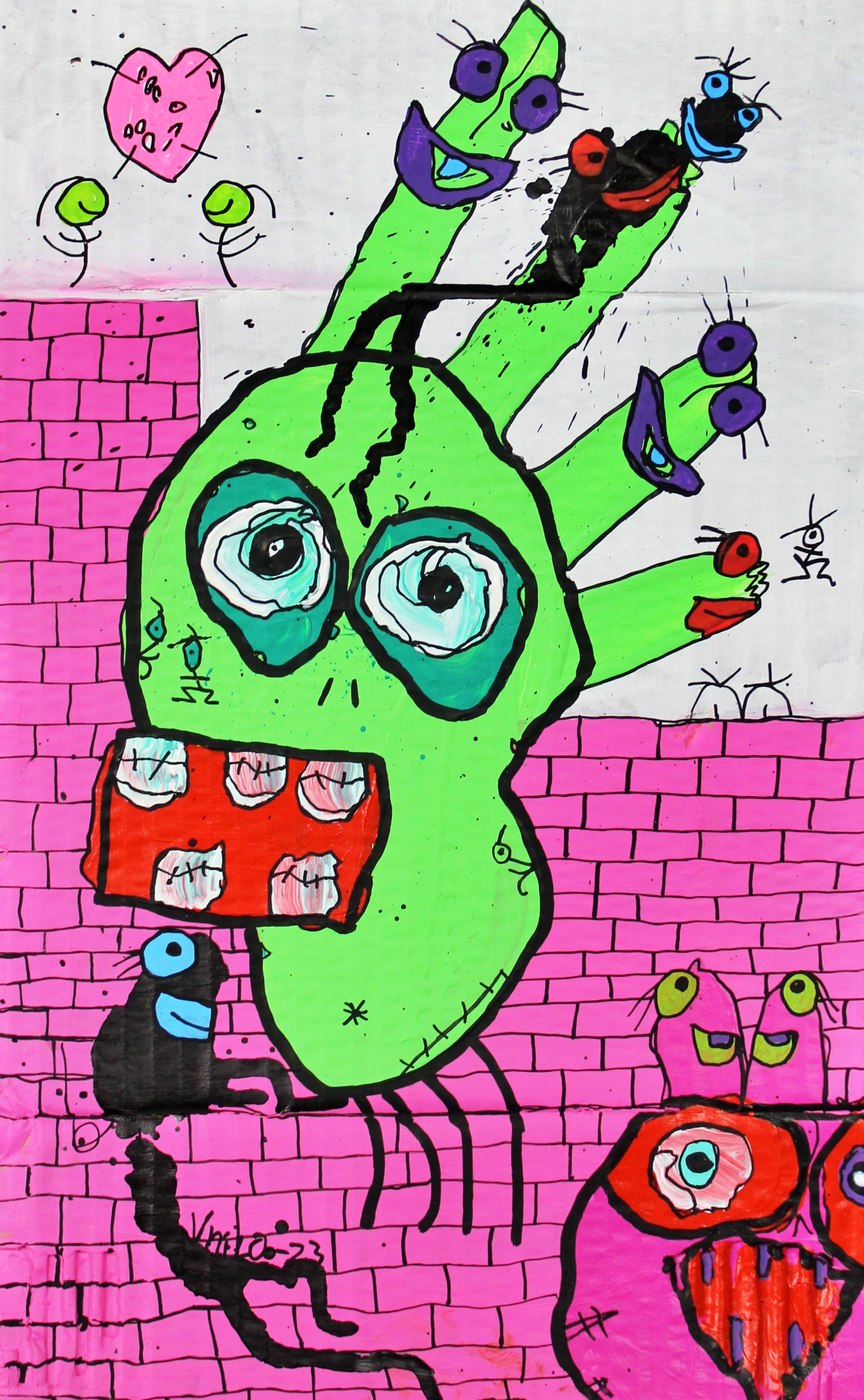 There A Bug On The Wall Mix Media 2023 Size32x20 cm